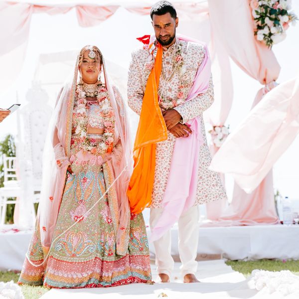 Bride and groom at a beach hindu wedding in Cyprus – captured by a professional Cyprus photographer