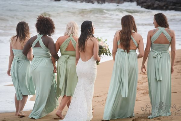 Brides Maids dresses beach wedding