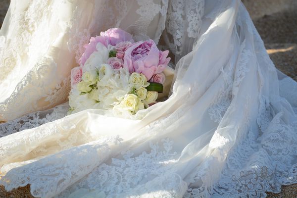 Peonies Bouquet kauai beach wedding