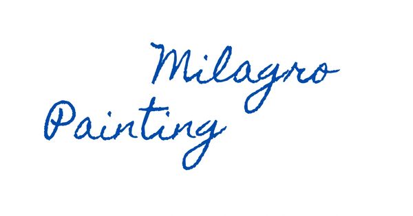 Handwritten text saying 'Milagro Painting' in blue ink.