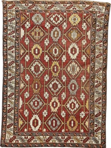 Antique Caucasian Seichur Kuba (Circa 1860's) 4' 0" x 5' 6"