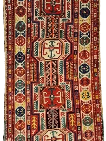 Antique Caucasian 'Keyhole' Kazak 3' 7" x 10' 4"