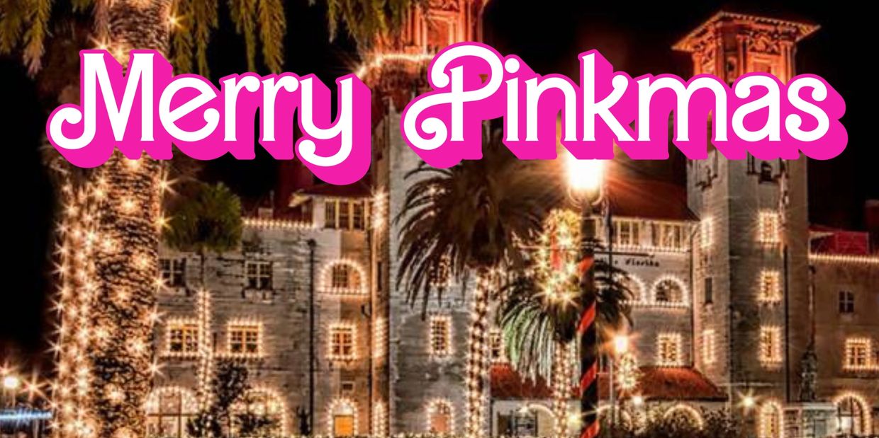 Pinkmas Nights of Lights Saint Augustine Florida. Pink Barbie Character Tour.
