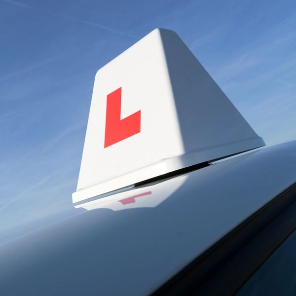 British driving school car roof sign
