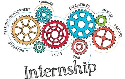 Gears illustrating internship concepts like skills, training, and experience.