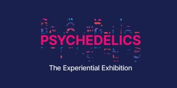 Title card for a psychedelics exhibition.
