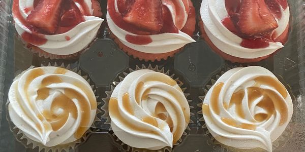 Strawberry and caramel custom cupcakes in Richmond, Virginia (RVA)