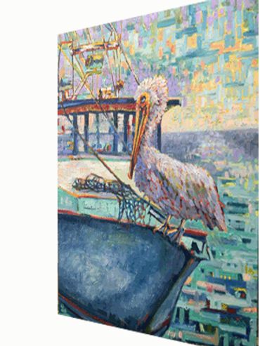Pelican/Art print/marble coaster/realism/abstract/the Heard Gallery/Galveston Texas/Oklahoma art 