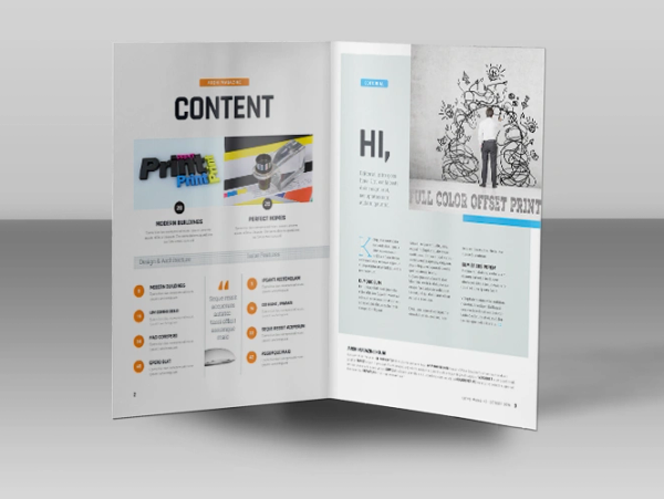 Open catalog showing content and introduction pages.
