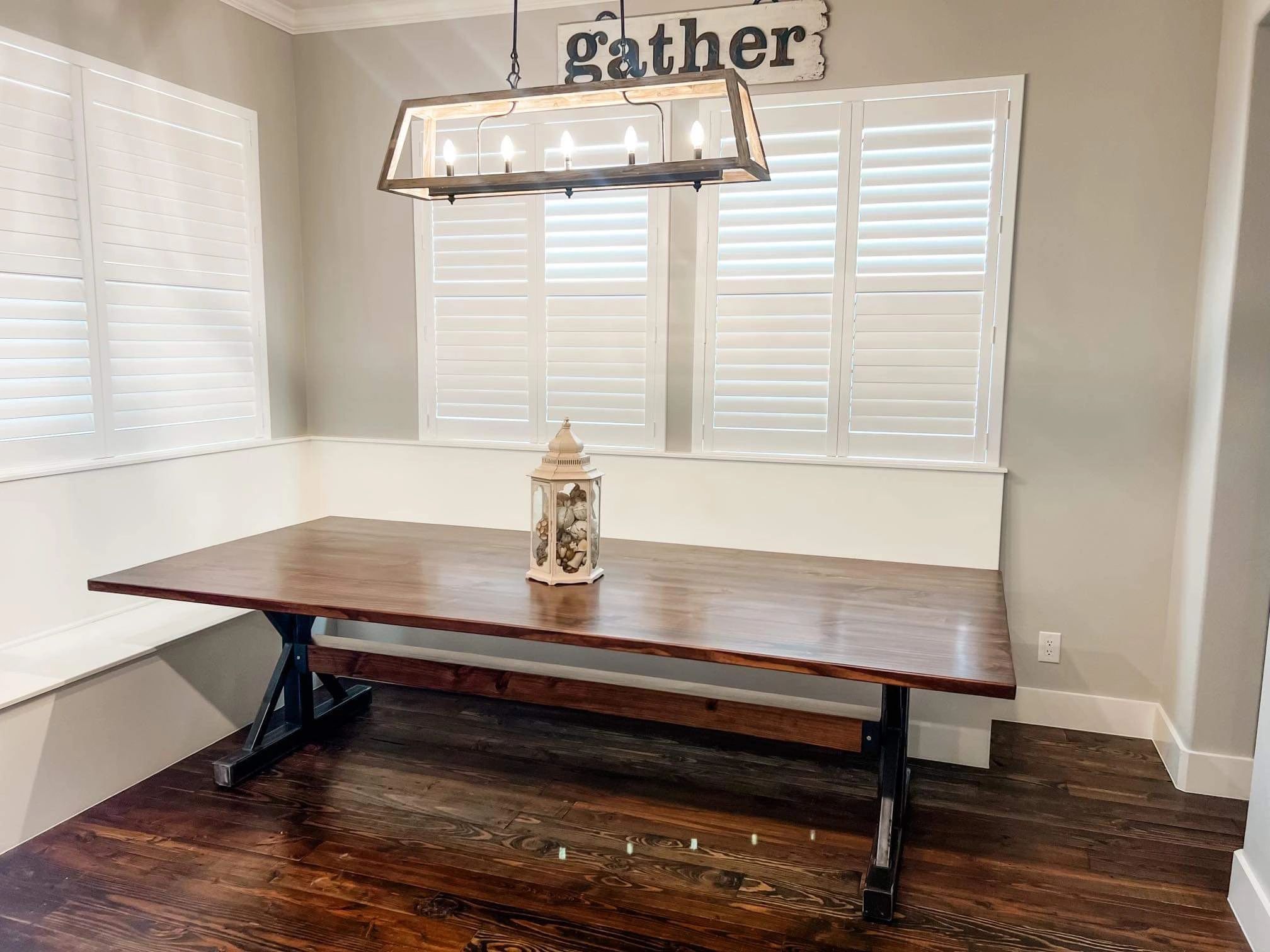 9' x 4' Industrial Rustic Dining Room Table