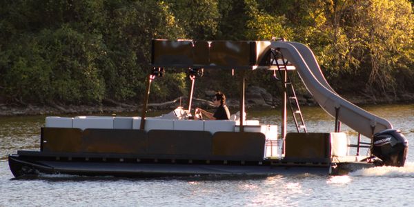 Pontoon boat with slide, pontoon boat, quality pontoon boat, pontoon, Olympia pontoon, first class