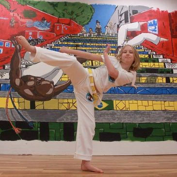 capoeira family training online, virtual, fun fitness, martial arts teen kick, at-home