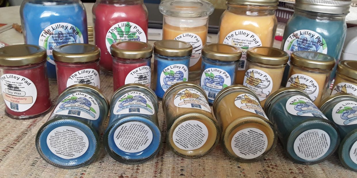 jars, containers, palm wax, soy wax, assorted sizes