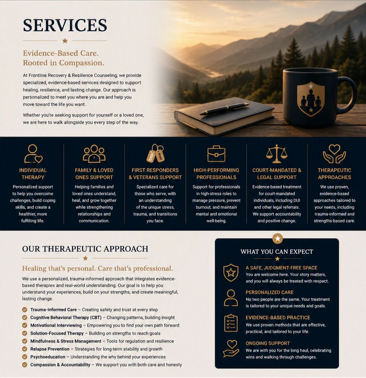 Therapy and counseling services with personalized, evidence-based care.