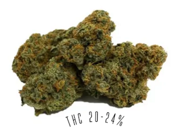 Peanut Butter Mac is an indica-dominant strain, with THC potency of 20-24%