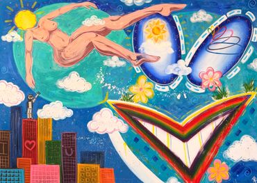 I <3 U
60in x 84in (5ft x 7ft)
acrylic on stretched canvas 