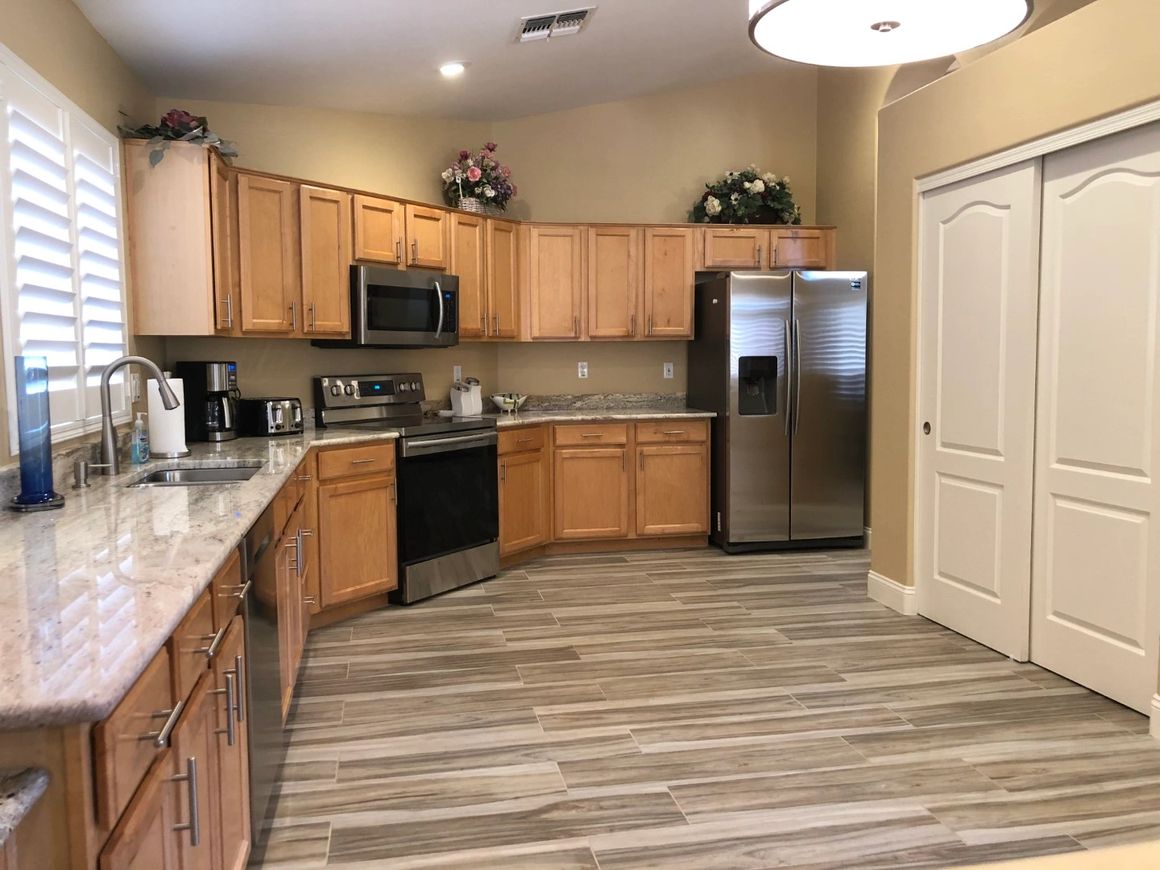 Shared kitchen at Marigold at Redwood Assisted Living Home.