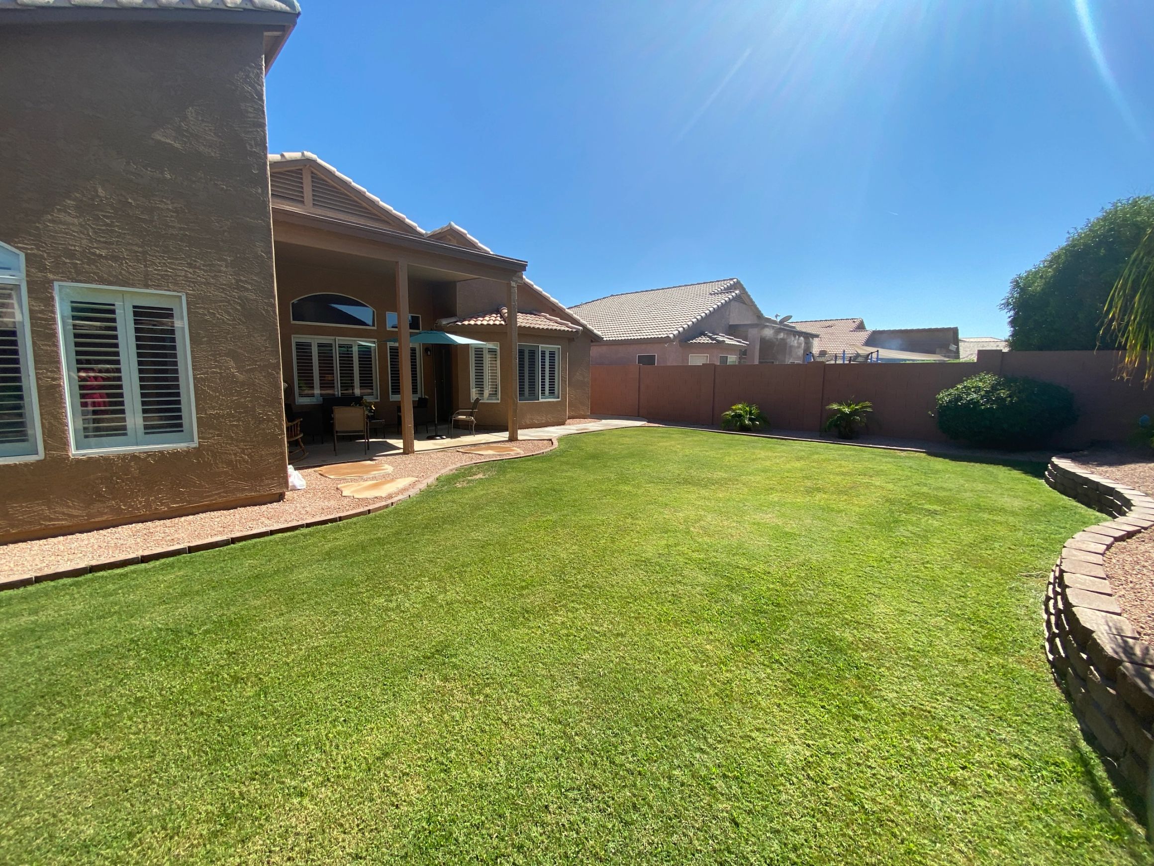 Backyard and grounds at Marigold at Redwood Assisted Living Home.