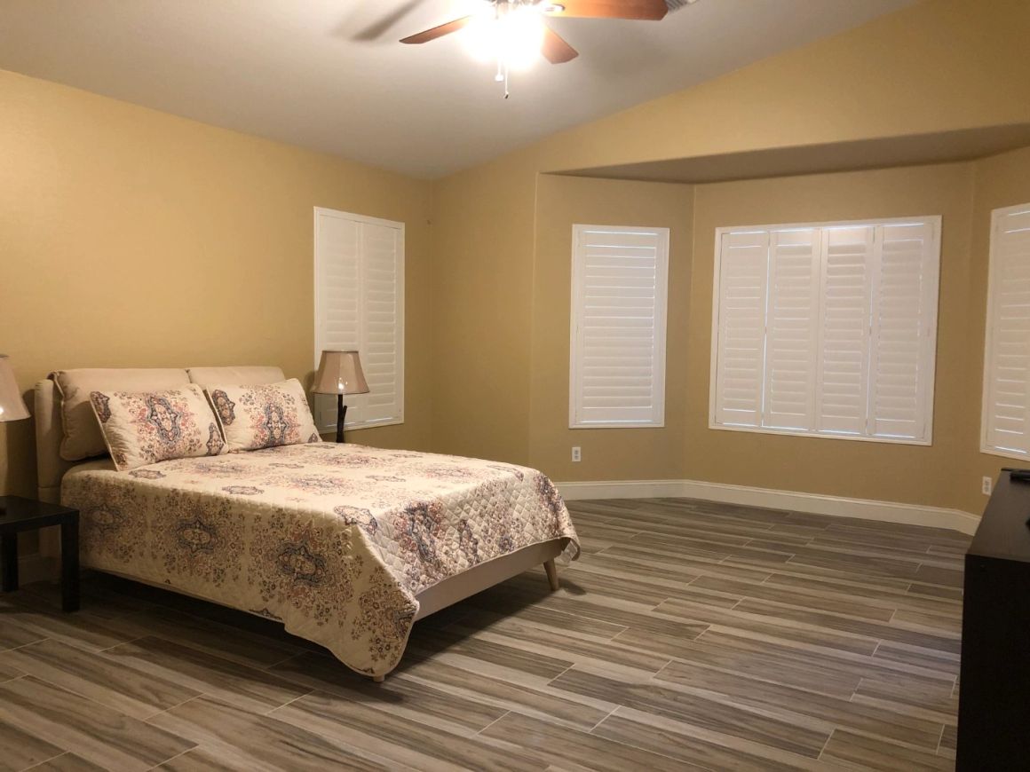 Bedroom shown at Marigold at Redwood Assisted Living Home.