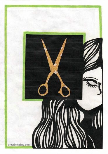 Trim, 2022, Ink, Found Paper & Marker, 11" x 15"