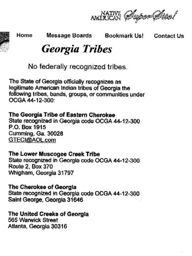 These are the State Recognized Indian tribes as listed on the National Congress of American Indians.