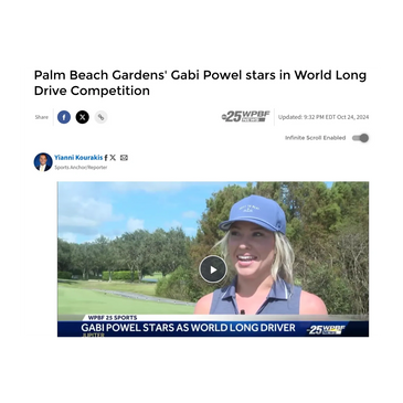 Palm Beach Gardens Gabi Powel Stars in World Long Drive Competition 