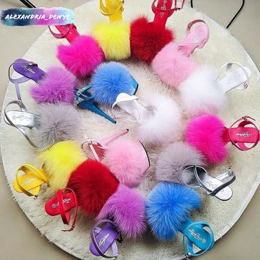 Faux Fur Candy Color Pumps (hot pink, baby pink, purple, yellow, red, white, black, silver, & blue)