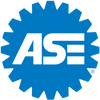 Blue circular logo with white letters 'ASE' in the center.