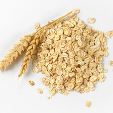 Copos de avena con espigas de trigo.