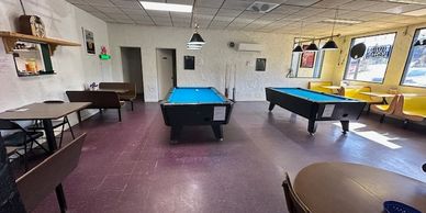 Pool tables at Sahara Club bar & grill in Copperhill, TN