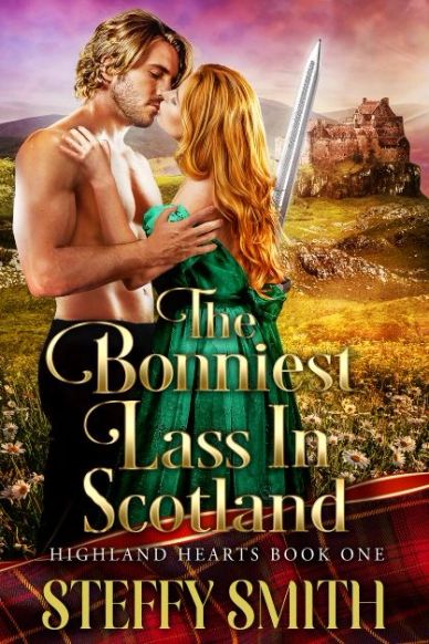 Romantic historical book cover with a couple in an embrace.
