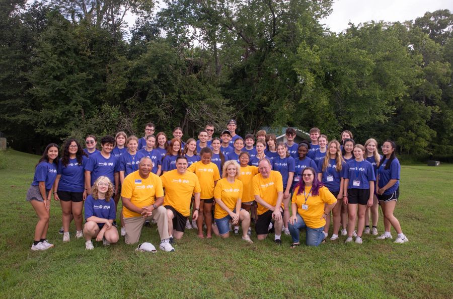 Camp group photo of RYLA participants at Camp Hope