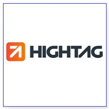 HIGHTAG logo with an orange arrow symbol.