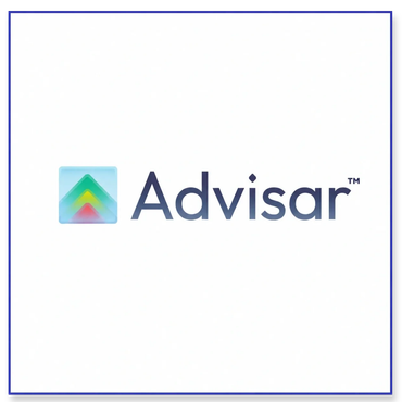 Advisar logo with colorful upward arrows.