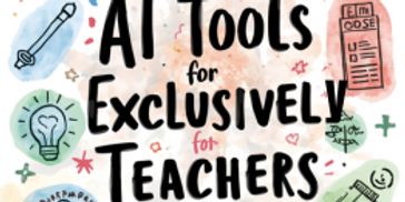 Illustrative title 'AI Tools for Exclusively for Teachers' with educational icons.