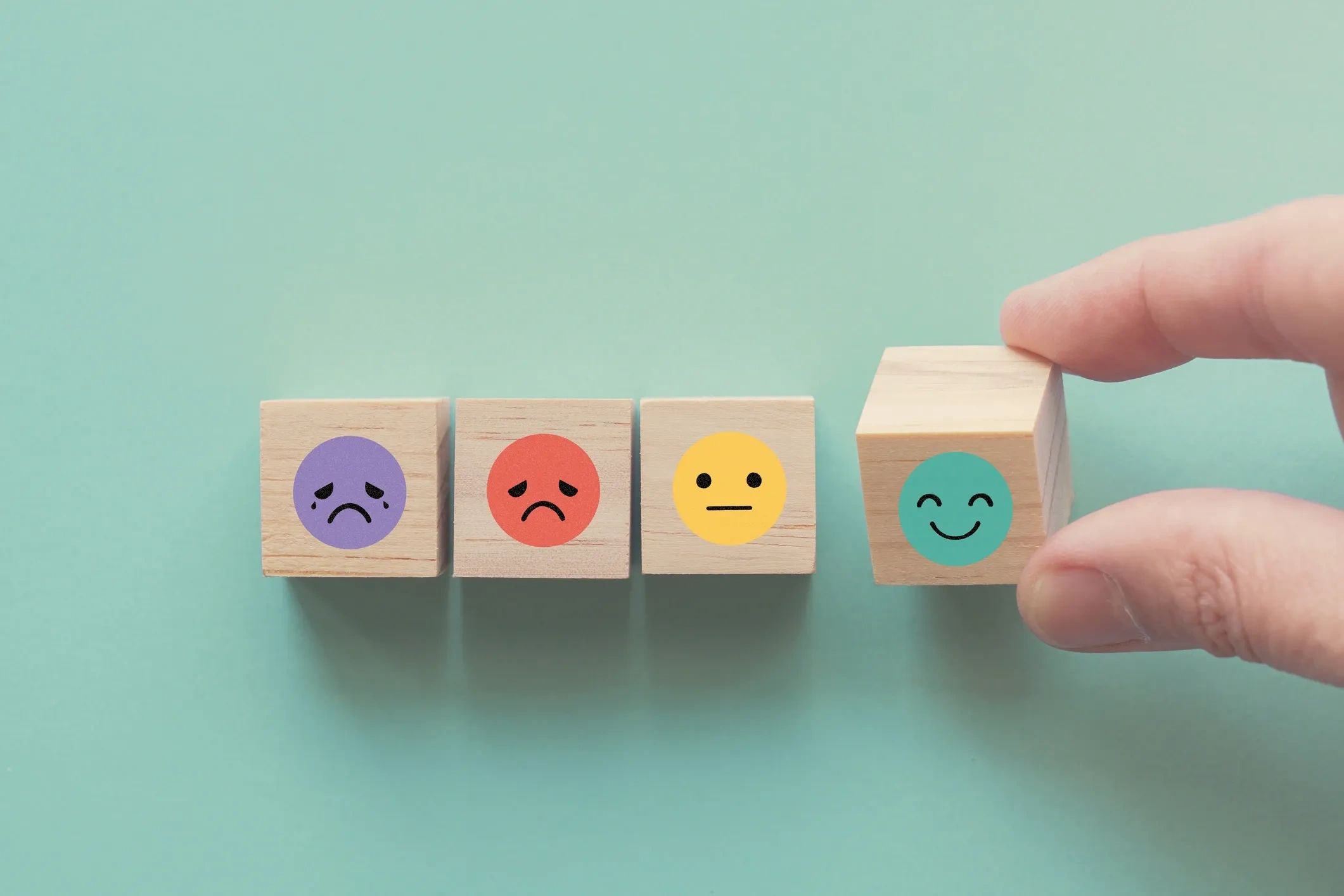 little wooden emoji blocks