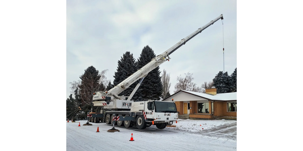 Hoisting roof sections 