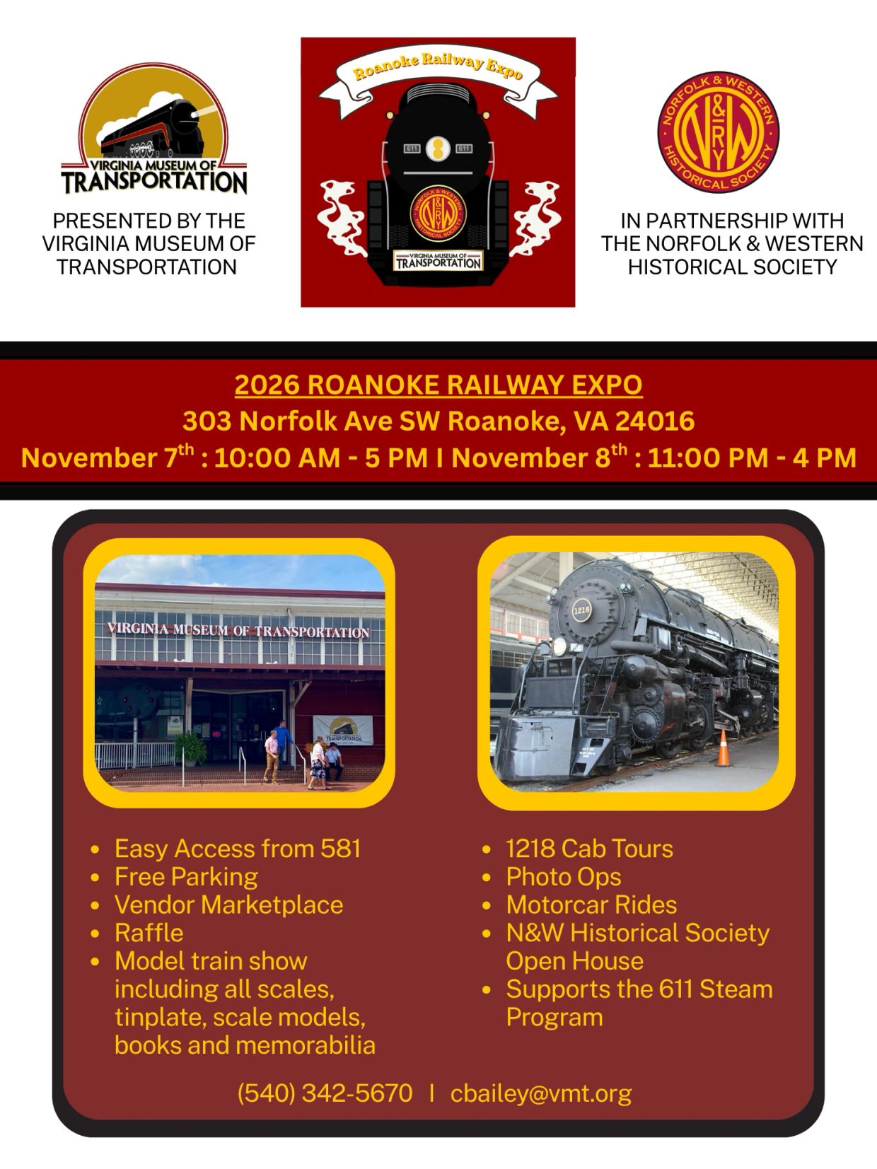 2026 Roanoke Railway Expo details and activities at Virginia Museum of Transportation.