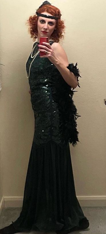 1920s sophisticated green dress Peaky blinders  Great Gatsby Flapper Uckfield French's Fancy Dress 