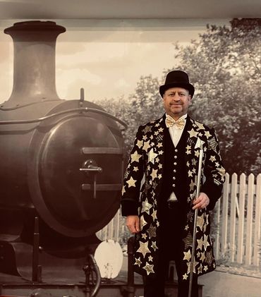 Bluebell Railway bespoke jacket stars master of Ceremonies steamlights Uckfield Sussex Costume Hire