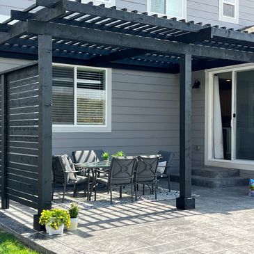 custom cedar pergola built from an inspiration photo