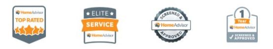 Four HomeAdvisor service badges.