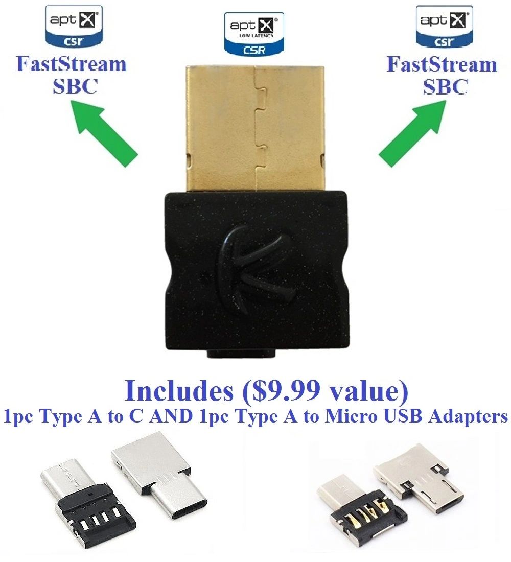 KOKKIA USB_Splitter_Pro : Digital Bluetooth USB Splitter Transmitter with  switchable aptX/Low-Latency aptX/FastStream/SBC codecs