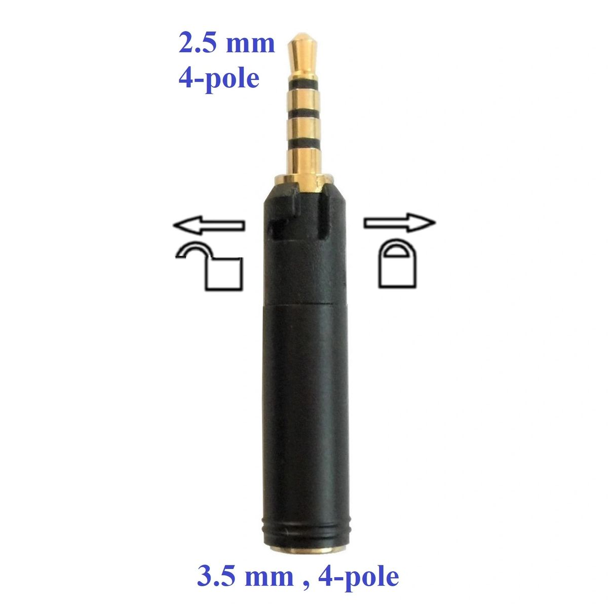 KOKKIA Tiny Versatile 2.5mm Male to 3.5mm Female Adapter with Lock/Unlock  Feature : Extremely