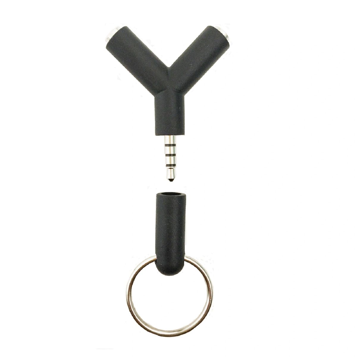 KOKKIA 4-Pole Y Audio-Splitter (3.5mm) with Key-Chain, for Speakers and ...