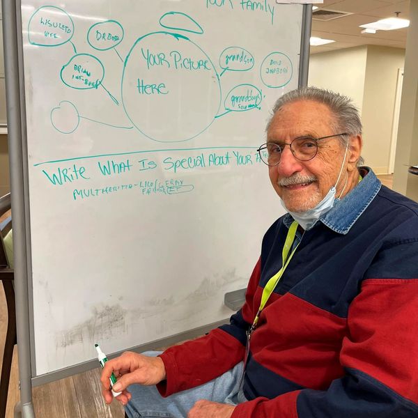 Peachtree Chrisitan Health program participant participating in a memory activity.