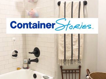 organized home, the container store, how to organize, organized shower, organized bathroom, organize