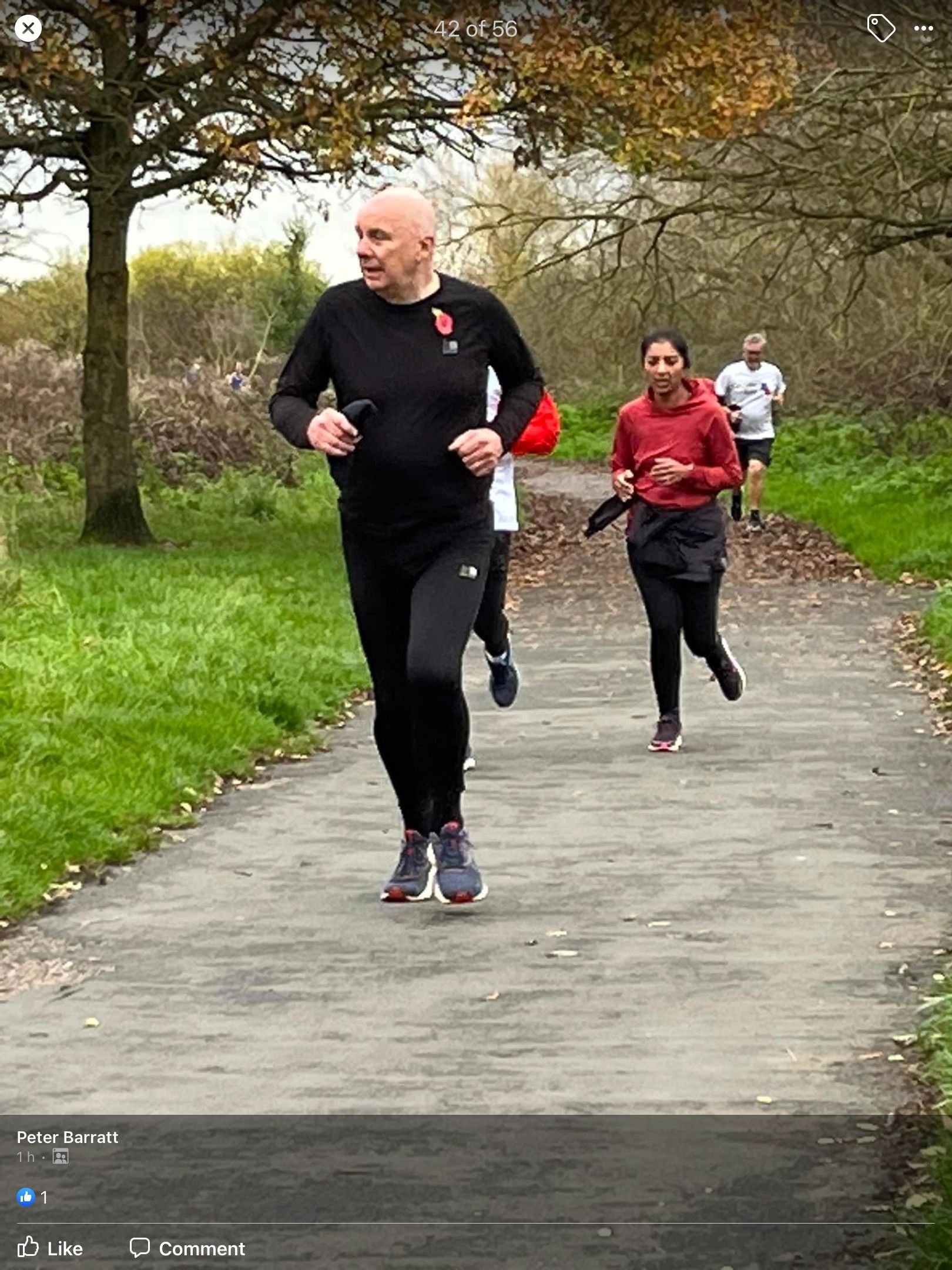 Peter finishing the Poppy Run November 2022