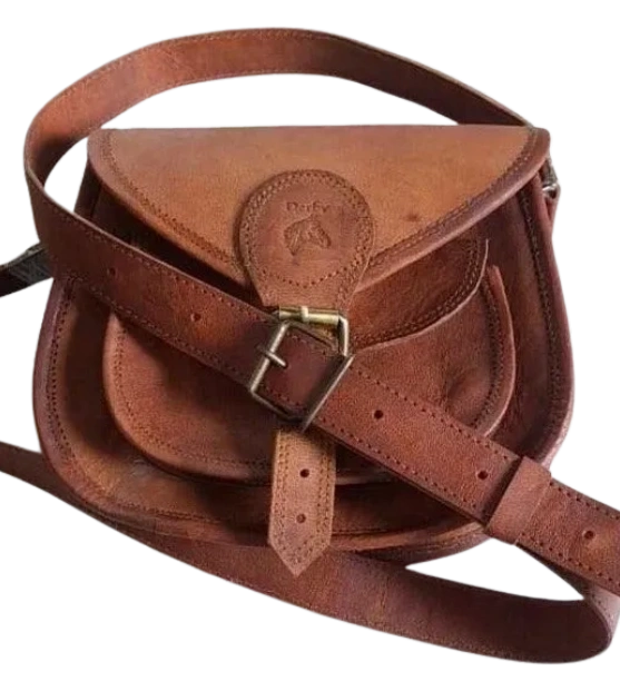 Derby Genuine Leather Crossbody Saddle Bag (Handmade)
