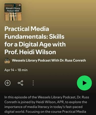 Podcast episode on Practical Media Fundamentals with Prof. Heidi Wilson.
